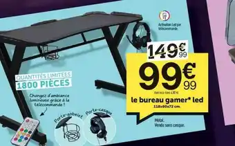Centrakor Le Bureau Gamer Led offre