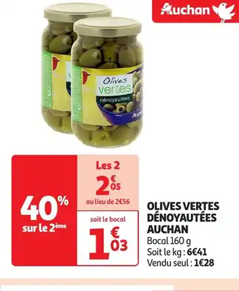 Auchan AUCHAN Olives vertes dénoyautées offre