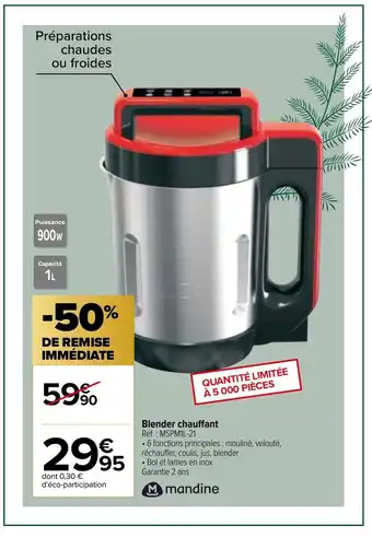 Carrefour Blender Chauffant offre