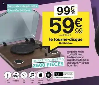 Centrakor Le Tourne-disque offre