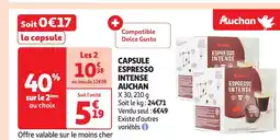 Auchan AUCHAN Capsule espresso intense offre