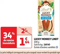 Auchan LINDT Lucky monkey offre