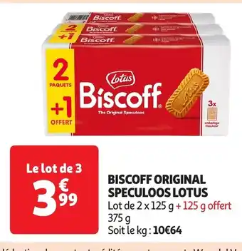 Auchan BISCOFF Original speculoos lotus offre