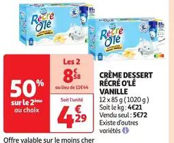 Auchan Crème dessert récré o'lé vanille offre