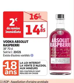 Auchan RASPBERRI Vodka absolut offre