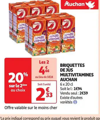 Auchan Briquettes de jus multivitamines offre