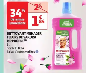 Auchan MR PROPRE Nettoyant menager fleurs de sakura offre