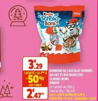 Coccimarket Bonbons De Chocolat Fourrés Au Lait Et Aux Noisettes Schoko-bons Kinder offre