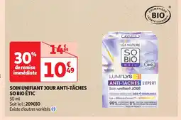 Auchan SO BIO ÉTIC Soin unifiant jour anti-tâches offre