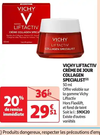 Auchan Vichy liftactiv crème de jour collagen offre