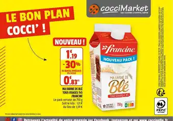 Coccimarket Ma Farine De Blé Tous Usages T45 Francine offre