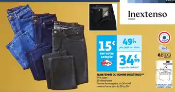 Auchan INEXTENSO Jean femme ou homme offre