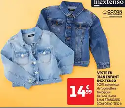 Auchan INEXTENSO Veste en jean enfant offre