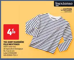 Auchan INEXTENSO Tee-shirt marinière fille offre