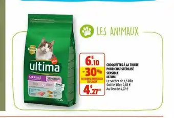 Coccimarket Croquettes à La Truite Pour Chat Stérilisé Sensible Ultima offre
