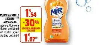 Liquide Vaisselle Secrets Mir Vaisselle