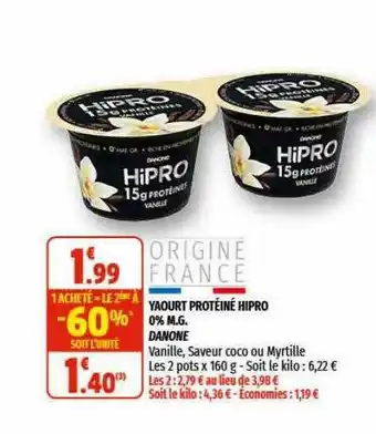Coccinelle Express Yaourt Protéiné Hipro 0% M.g. Danone offre