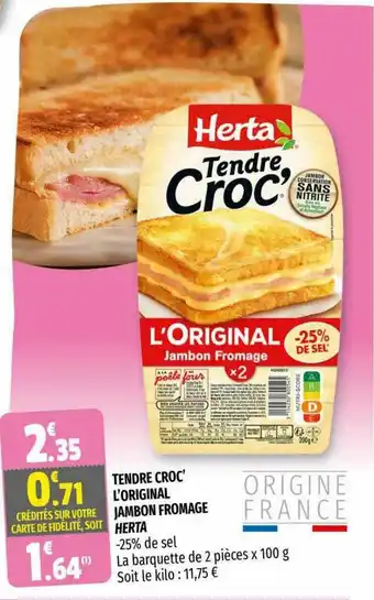Coccinelle Express Tendre Croc' L'original Jambon Fromage Herta offre