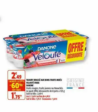 Coccinelle Express Yaourt Brassé Aux Bons Fruits Mixés Velouté Fruix Danone offre