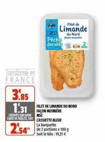 Filet De Limande Du Nord Façon Meunière Msc L'assiette Bleue