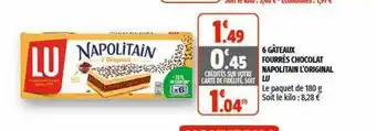 Coccinelle Express 6 Gâteaux Fourrés Chocolat Napolitain L'original Lu offre