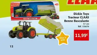 Dickie Toys Tracteur Claas Benn Basculante