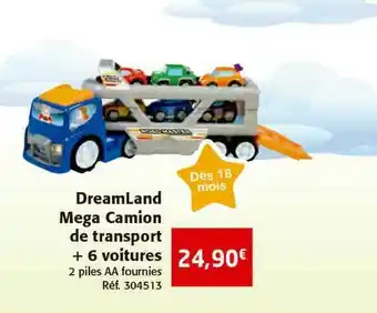 DreamLand Mega Camion De Transport + 6 Voitures