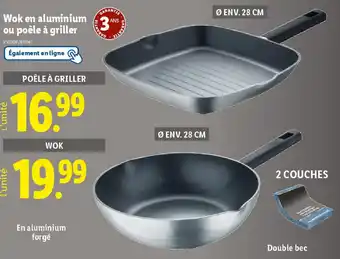 Lidl Wok en aluminium ou poêle à griller offre