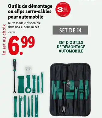 Lidl Outils de démontage ou clips serre-câbles pour automobile offre