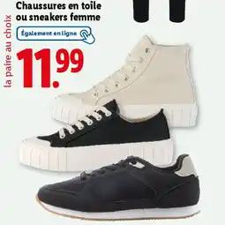 Lidl Chaussures en toile ou sneakers femme offre