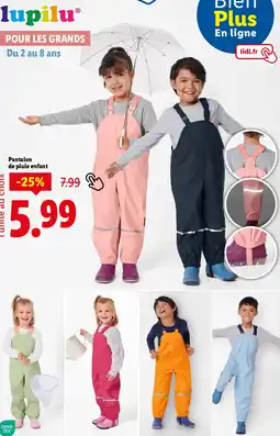 Lidl LUPILU Pantalon de pluie enfant offre