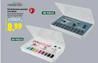 Lidl CRELANDO Set de boutons-pression avec pince offre