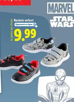 Lidl MARVEL STAR WARS Baskets enfant offre