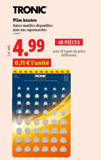 Lidl TRONIC Piles bouton offre