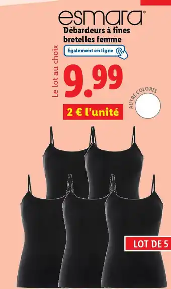 Lidl ESMARA Débardeurs à fines bretelles femme offre