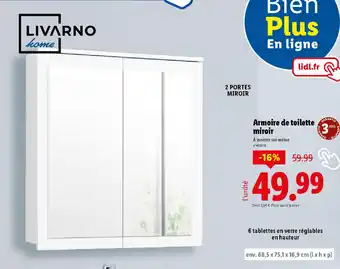 Lidl LIVARNO HOME Armoire de toilette T miroir offre