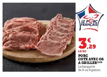 U Express Porc cote avec os a griller offre