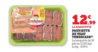 U Express TENDRIADE Paupiette de veau offre