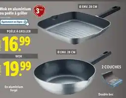 Lidl Wok en aluminium ou poêle à griller offre