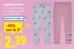 Lidl Disney Legging enfant offre