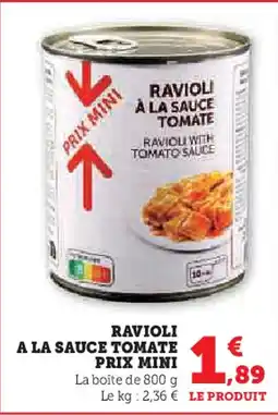 U Express PRIX MINI Ravioli a la sauce tomate offre