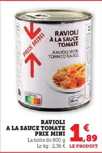 U Express PRIX MINI Ravioli a la sauce tomate offre