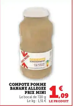 U Express PRIX MINI Compote pomme banane allegee offre