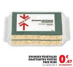 U Express PRIX MINI Eponges vegetales grattantes vertes offre