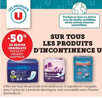 U Express U Sur tous les produits d'incontinence offre