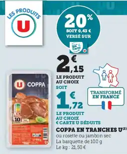 U Express U Coppa en tranches offre