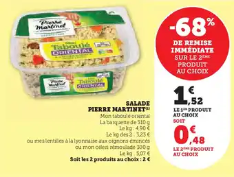 U Express PIERRE MARTINET Salade offre