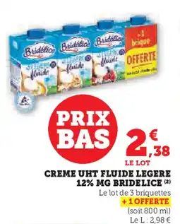 U Express BRIDELICE Creme uht fluide legere 12% mg offre