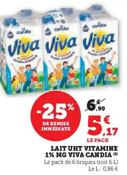 U Express CANDIA  Lait uht vitamine 1% mg viva offre