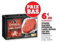 U Express CHARAL Steaks haches surgeles label rouge 12% mg offre